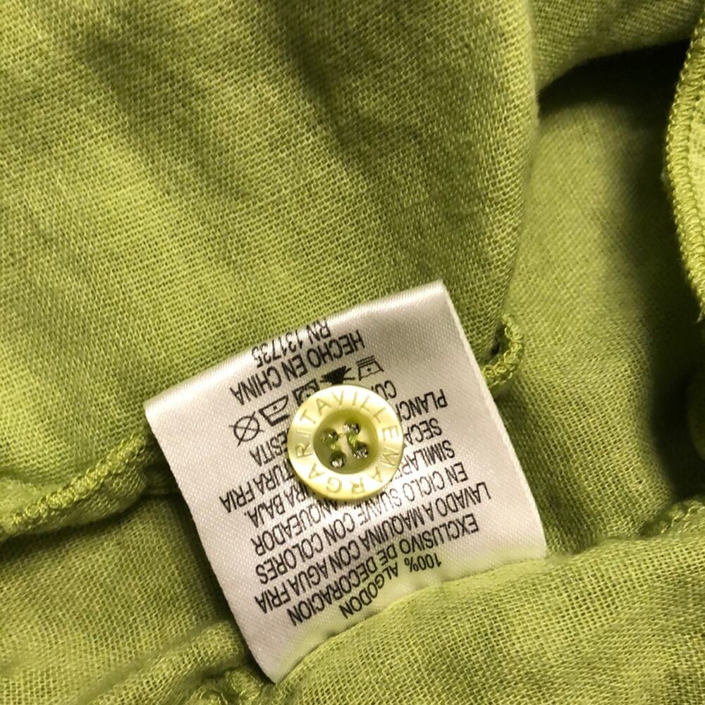 Margaritaville Green Cotton Button Front Shirt Men's Large Lightweight Summer - Picture 10 of 10